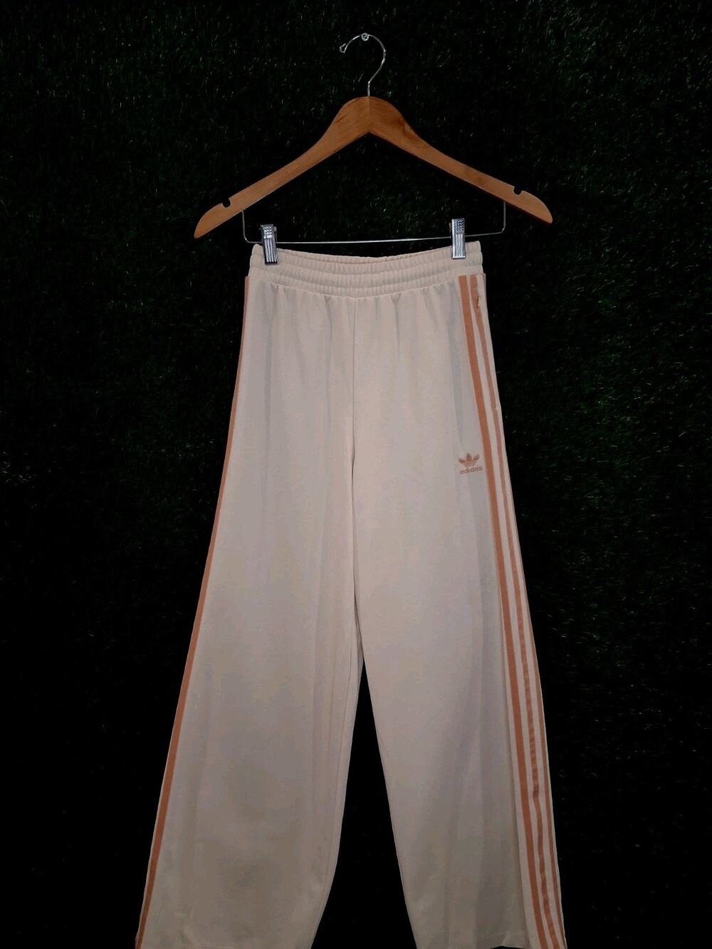 Adidas Originals Summer Glow Wide Leg Pants - Wonder White/Peach - Size 2XS